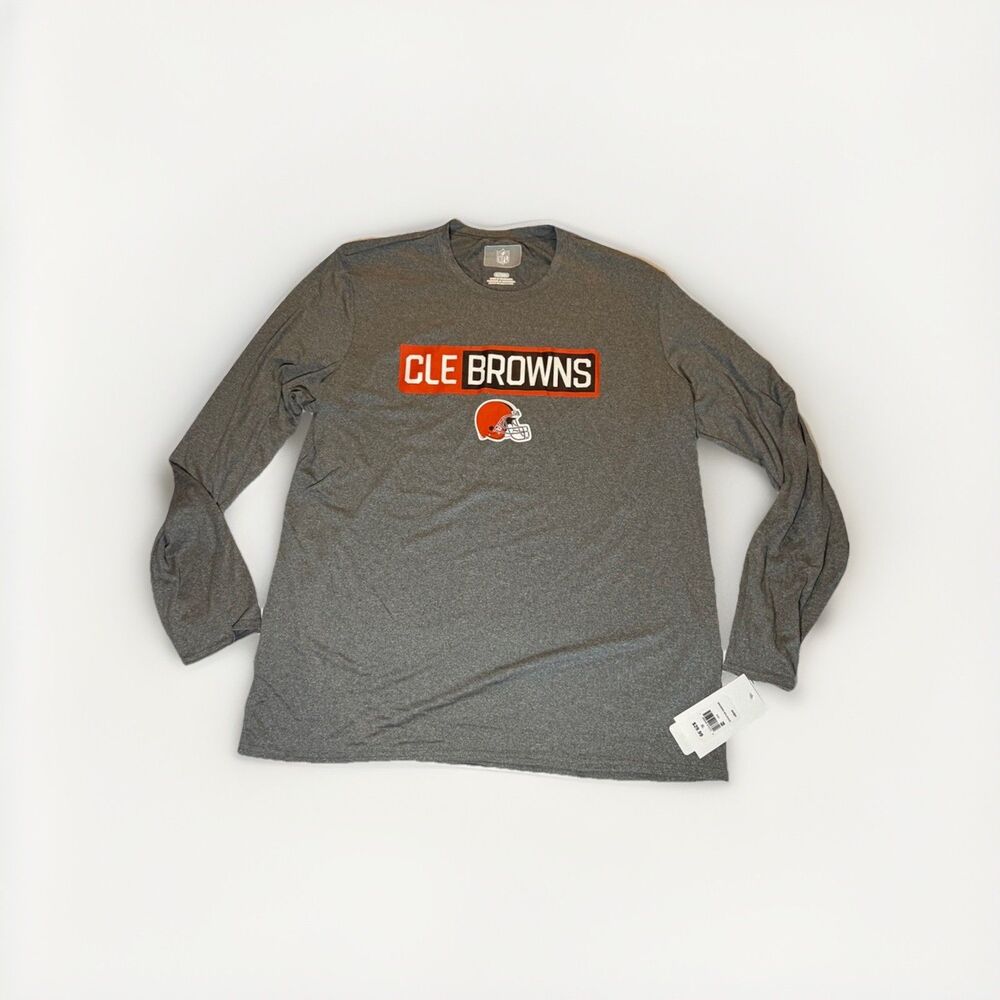 Cleveland Browns Long Sleeve Shirt Mens XL Gray NFL Team Apparel NWT